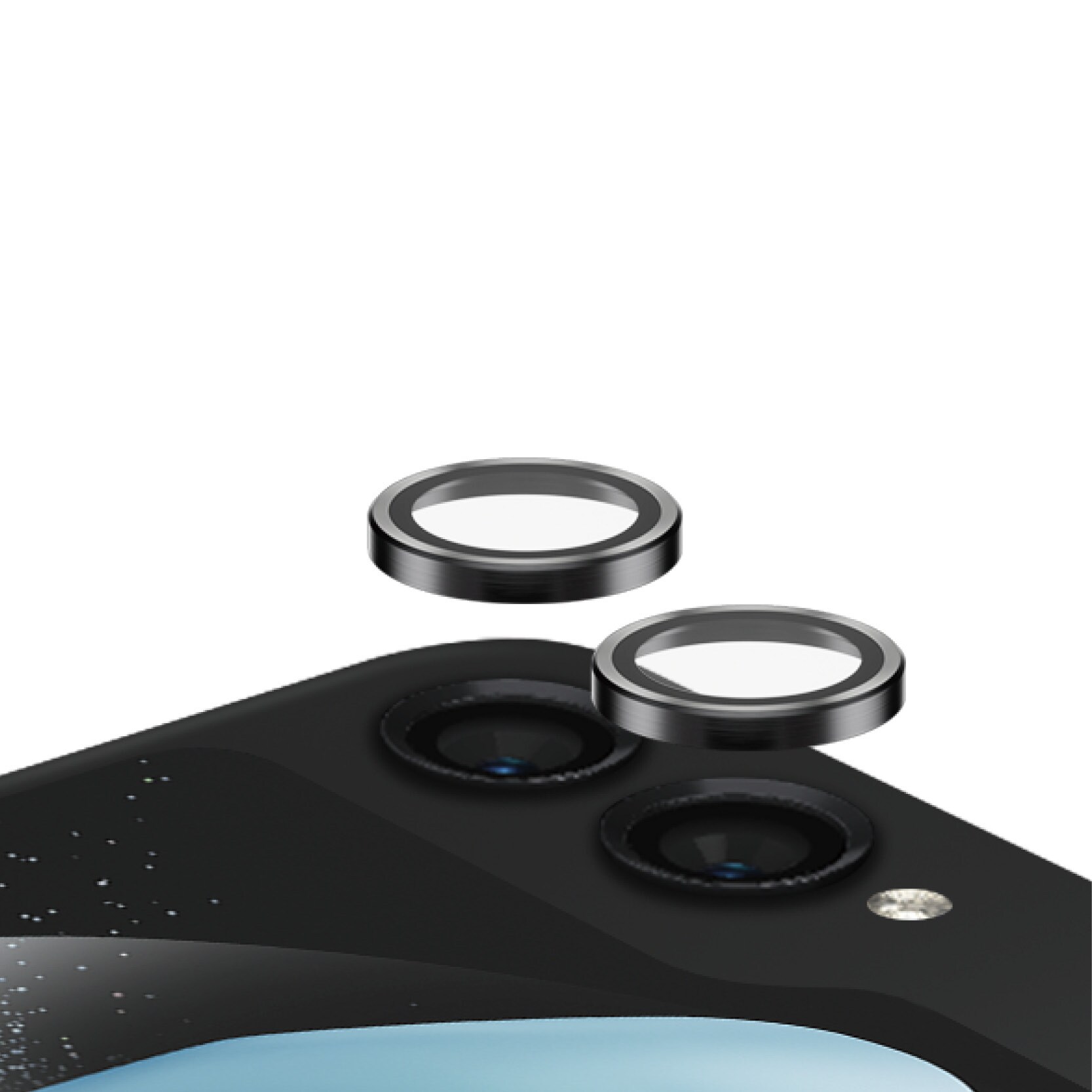 Samsung Galaxy Z Flip 5 Hoops linsebeskyttelse med aluminiumramme, Sort