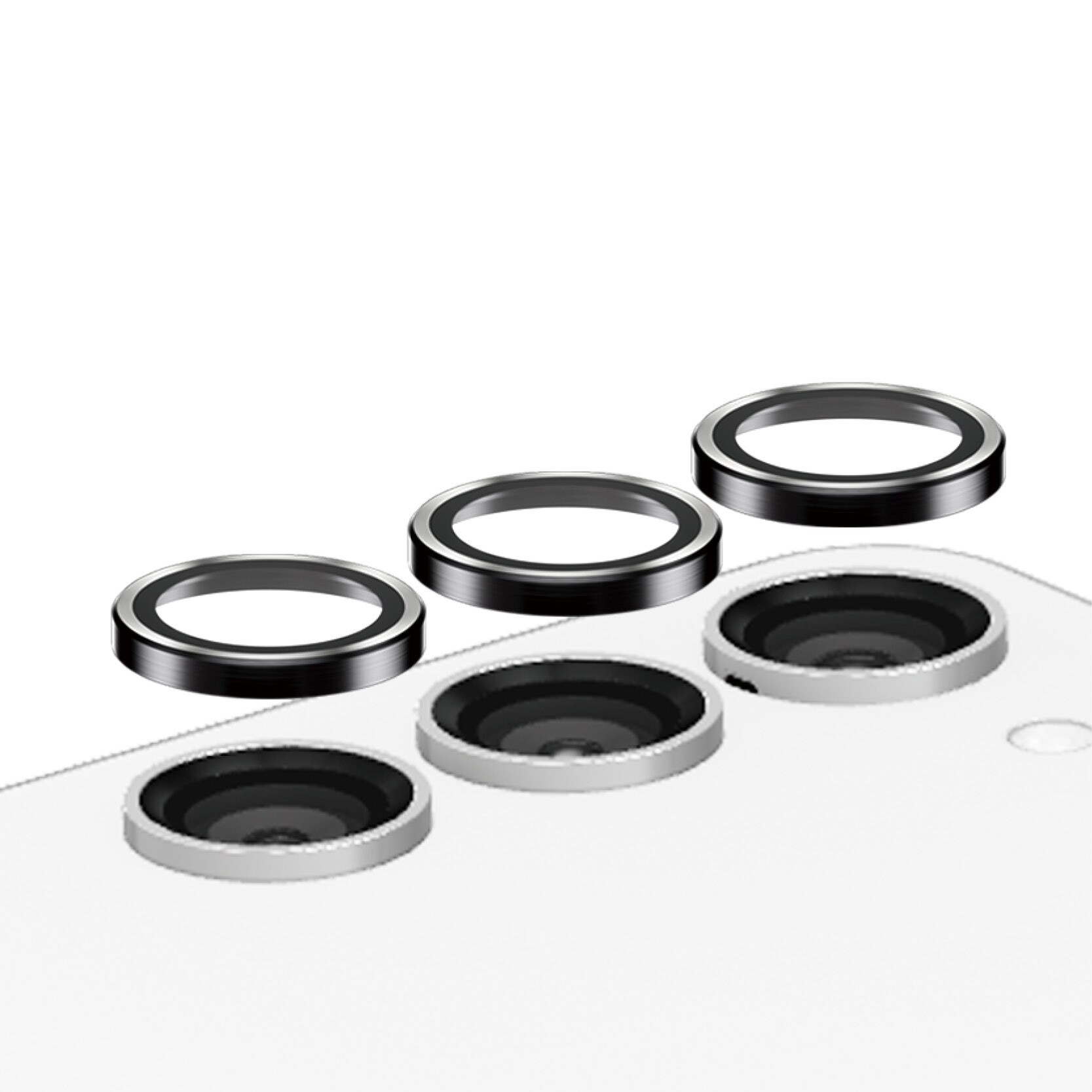 Samsung Galaxy S23 FE Hoops linsebeskyttelse med aluminiumramme, Sort
