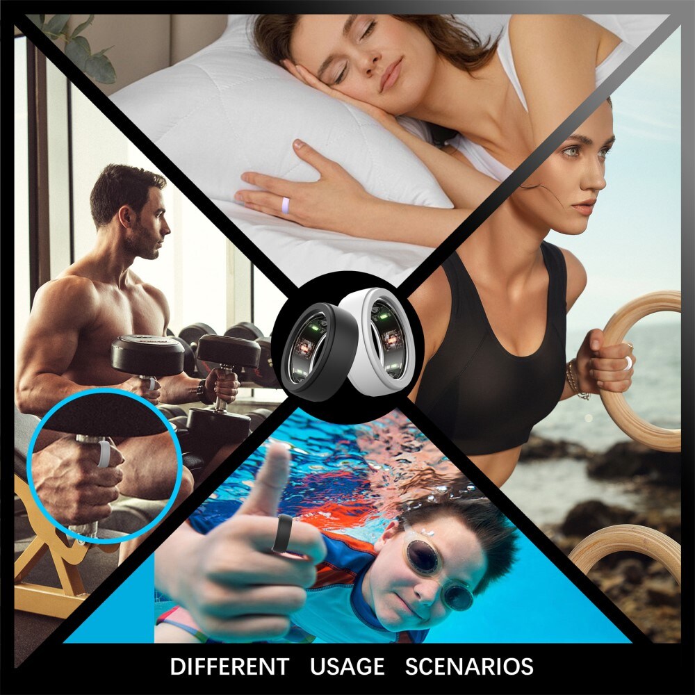 Samsung Galaxy Ring  silikonecover til str. 10-13, Sort
