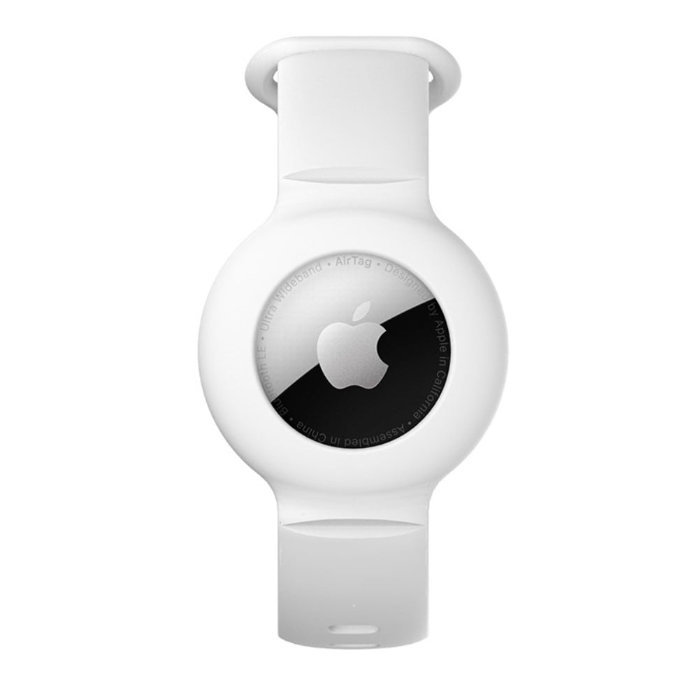 Apple AirTag Praktisk silikonearmbånd, Hvid