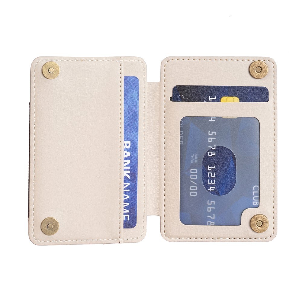 Quiltet kortholder, Beige
