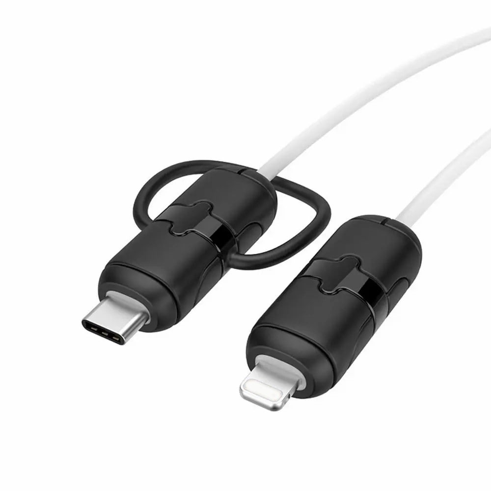 Slidstærk kabelbeskytter til USB-C til Lightning-kabel, Sort