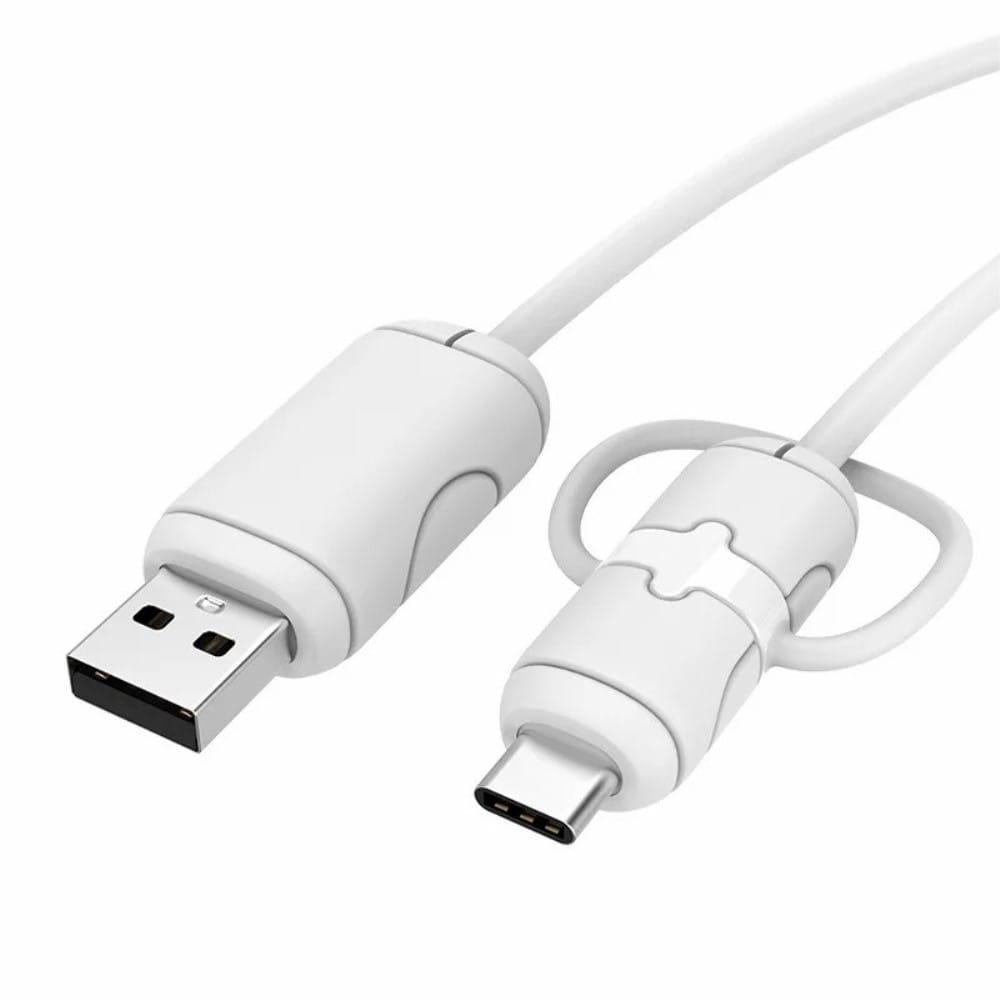 Slidstærk kabelbeskytter til USB-C til USB-A-kabel, Hvid
