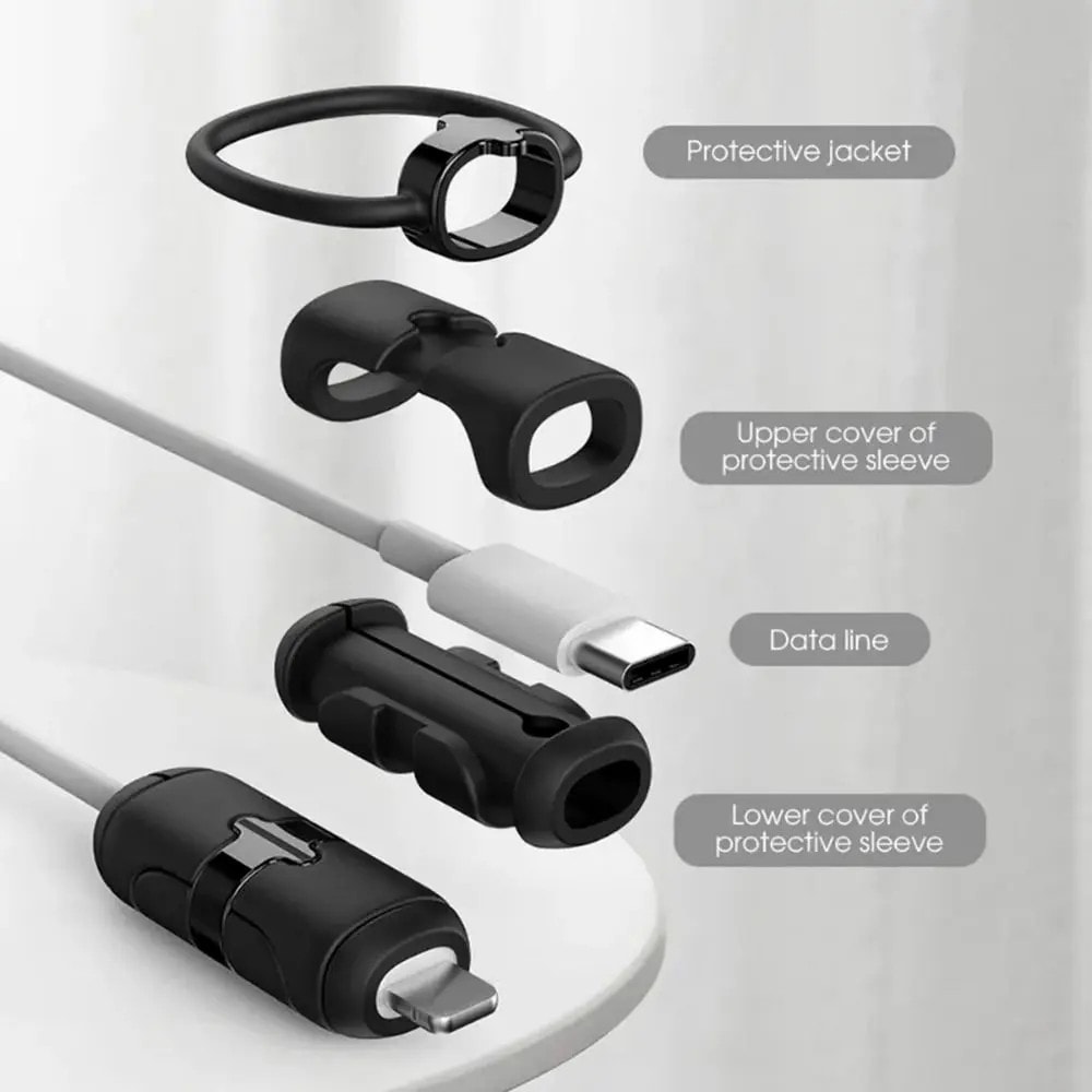 Slidstærk kabelbeskytter til USB-C til USB-A-kabel, Hvid