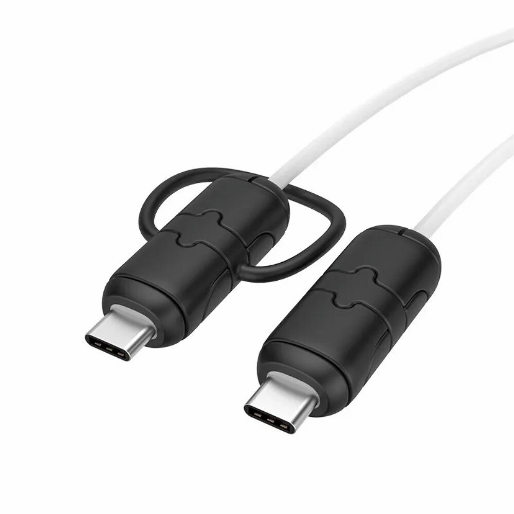 Slidstærk kabelbeskytter til USB-C til USB-C-kabel, Sort