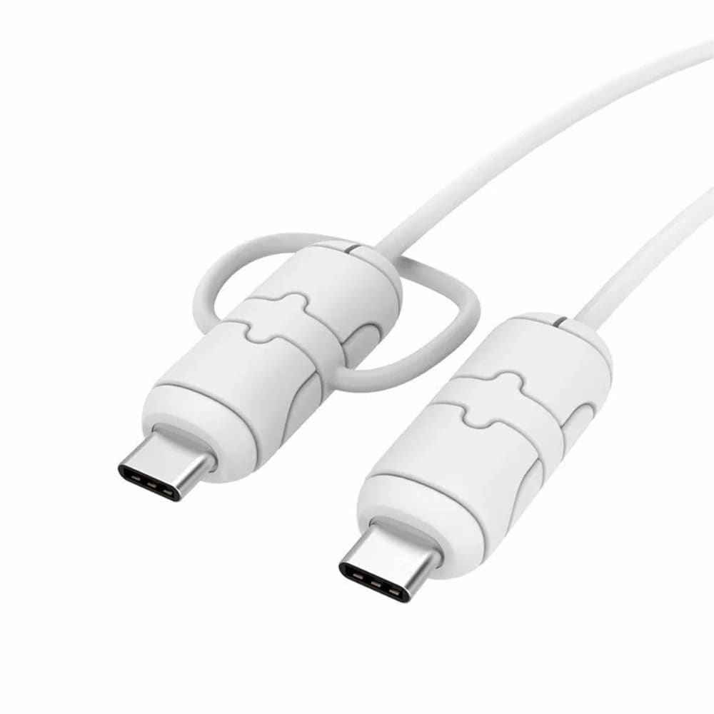 Slidstærk kabelbeskytter til USB-C til USB-C-kabel, Hvid