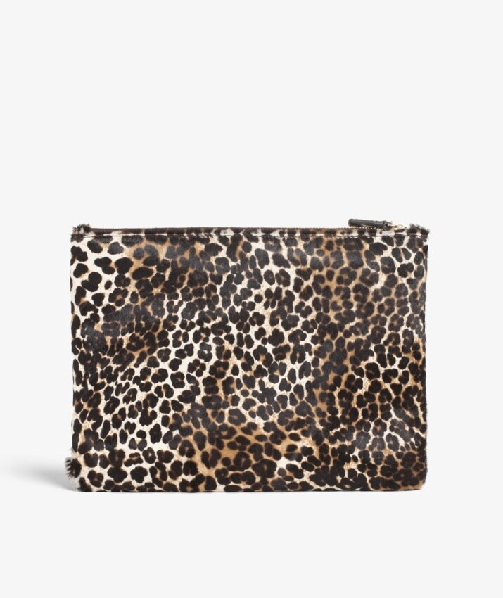 Medium Clutch Pony Leopardo White