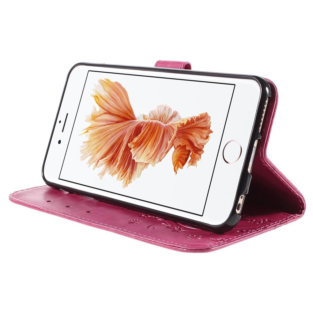 iPhone 6/6S Mobiletui med sommerfugle, Lyserød