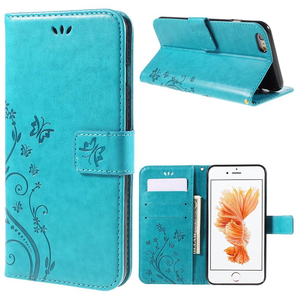 iPhone 6/6S Mobiletui med sommerfugle, Blå