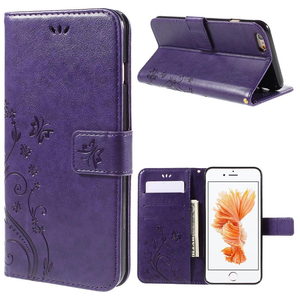 iPhone 6/6S Mobiletui med sommerfugle, Lilla