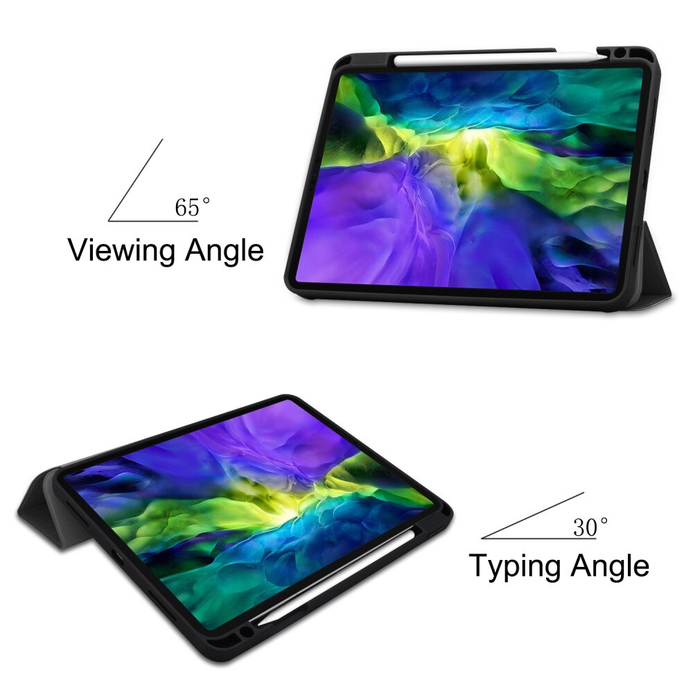 Apple iPad Pro 11 1st Gen (2018) Tri-fold etui med penneholder, Sort