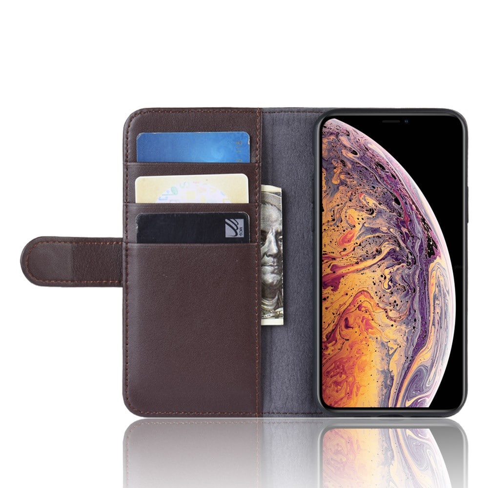 iPhone 11 Pro Max Slankt mobiletui i ægte læder, Brun
