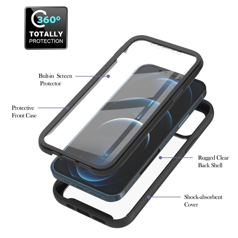 iPhone 12 Pro Max Mobilcover Full Protection, Sort