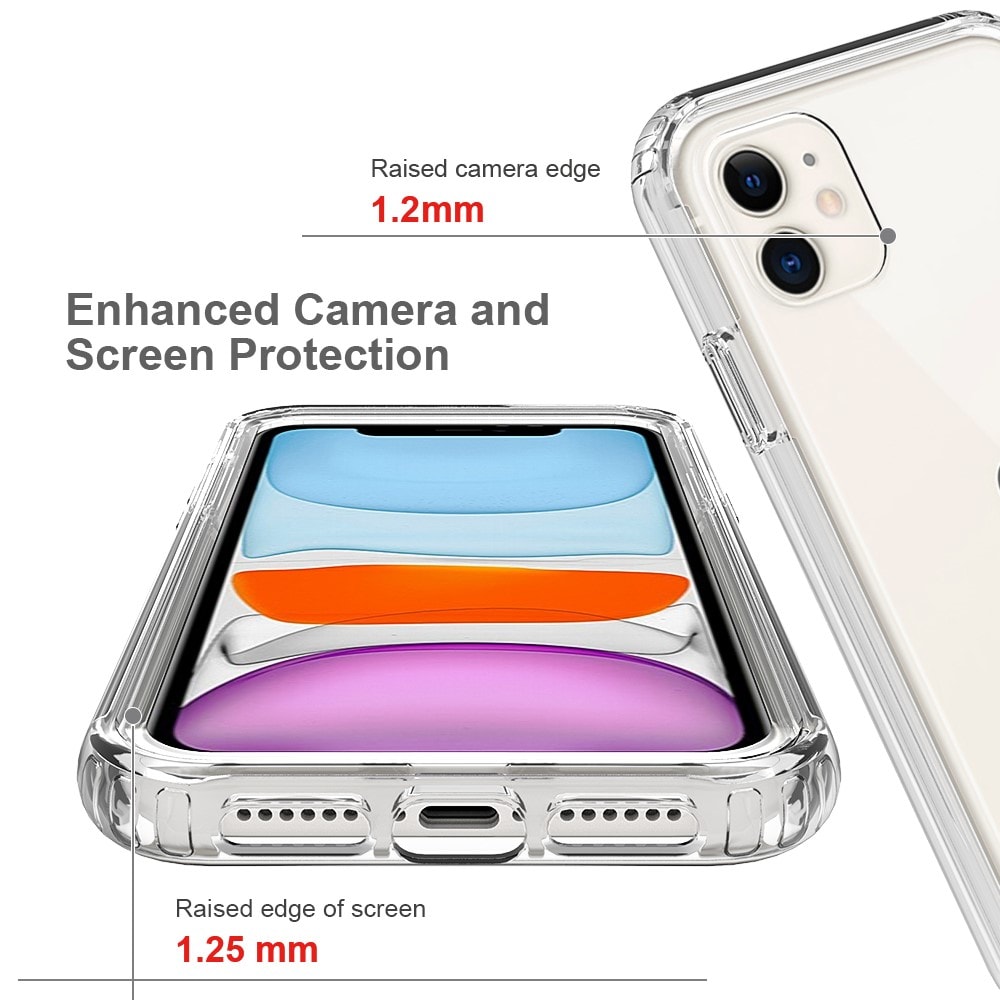 iPhone 11 Mobilcover med beskyttelsesramme, Gennemsigtig