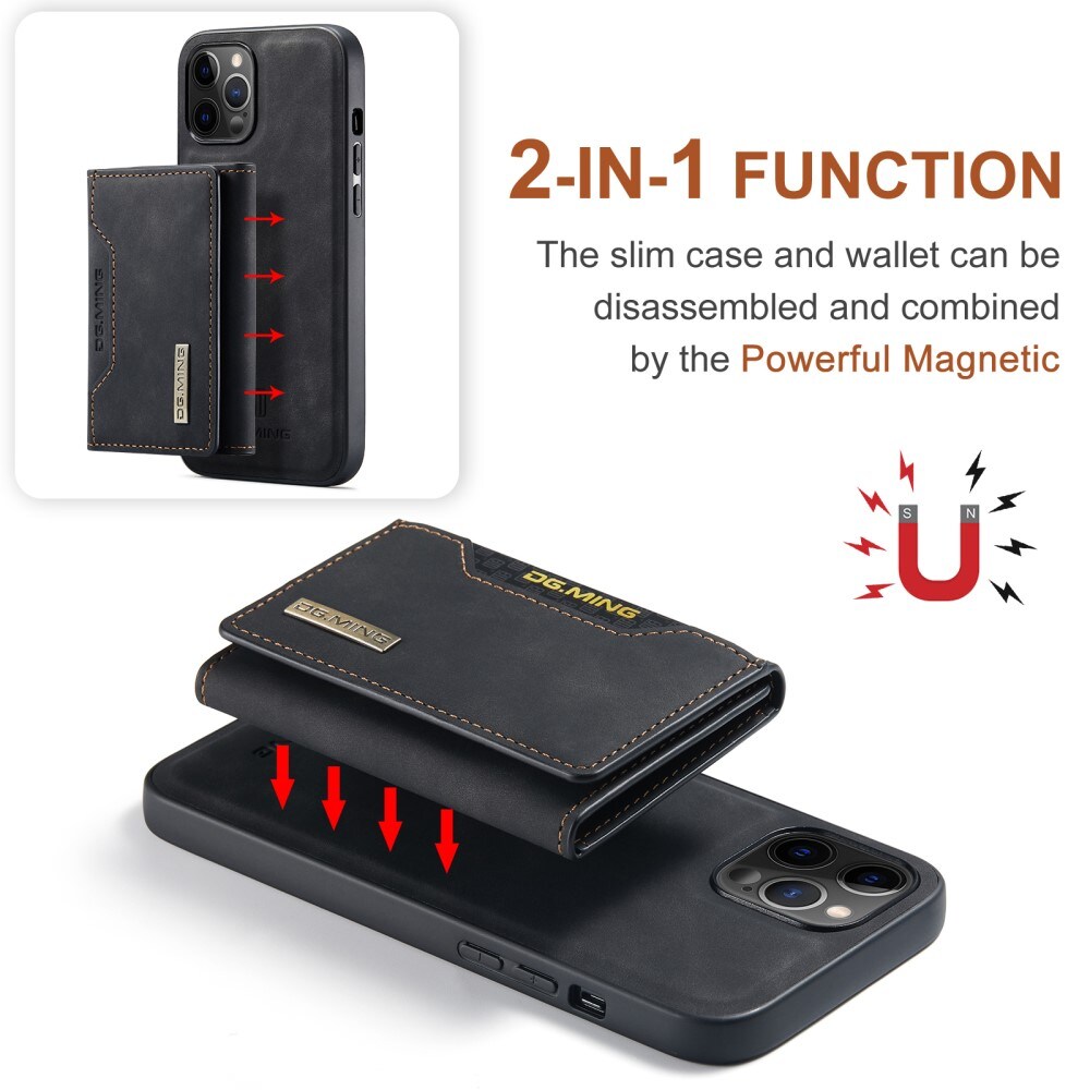 iPhone 12/iPhone 12 Pro Cover med aftagelig pung, Sort
