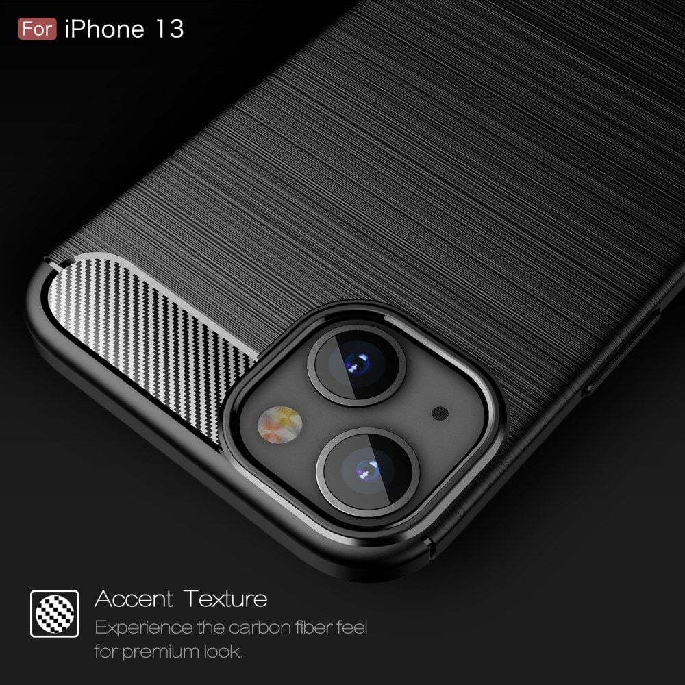 iPhone 13 TPU-cover Brushed, Sort