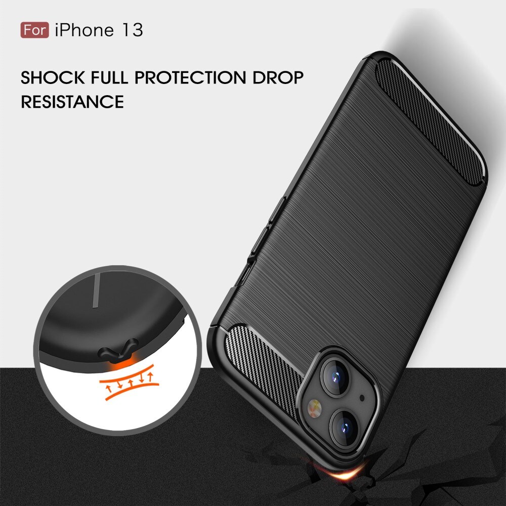 iPhone 13 TPU-cover Brushed, Sort