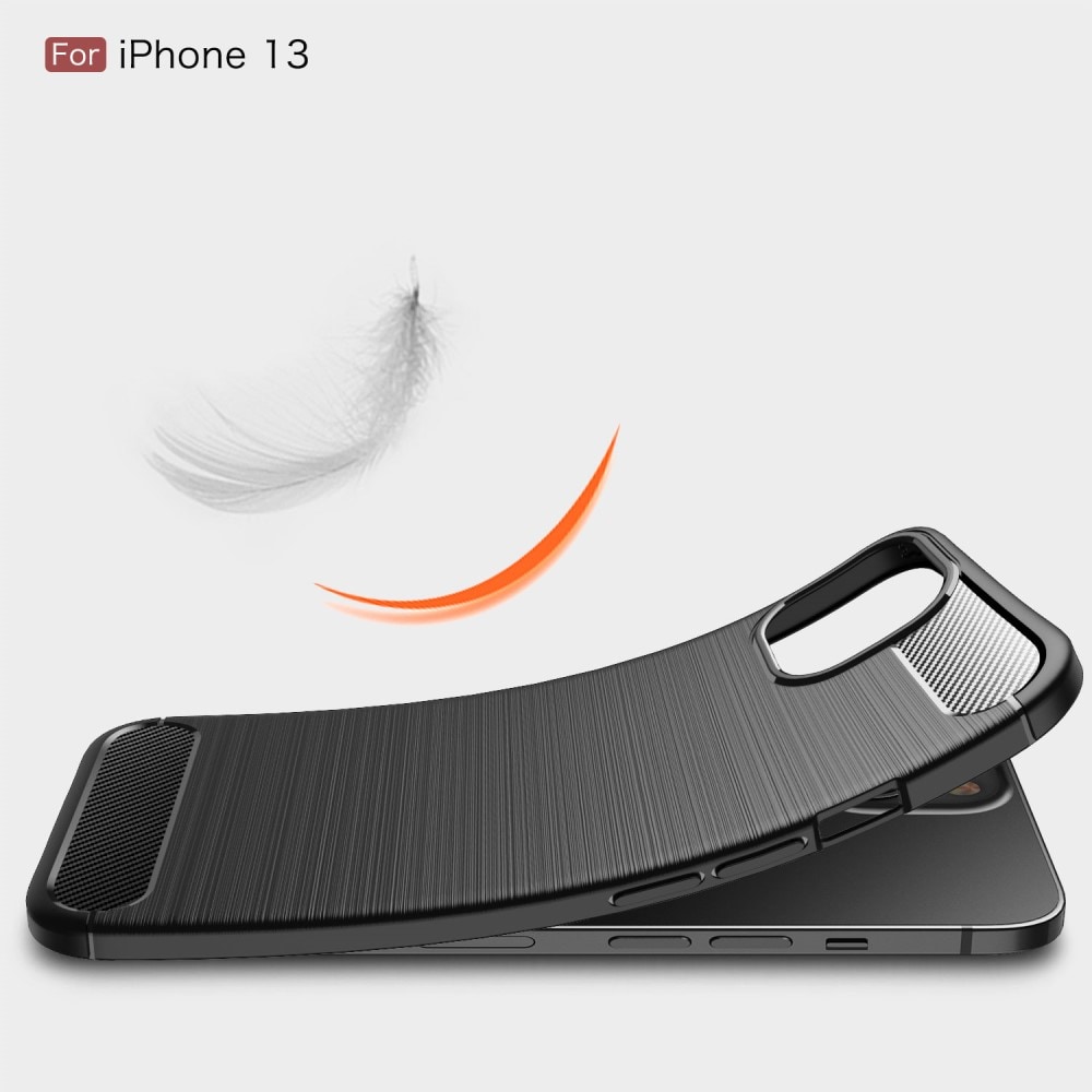 iPhone 13 TPU-cover Brushed, Sort