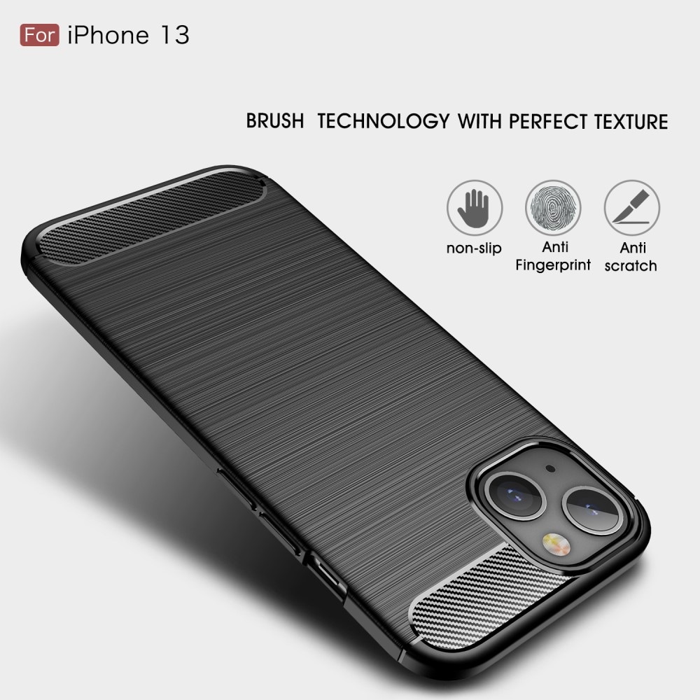 iPhone 13 TPU-cover Brushed, Sort
