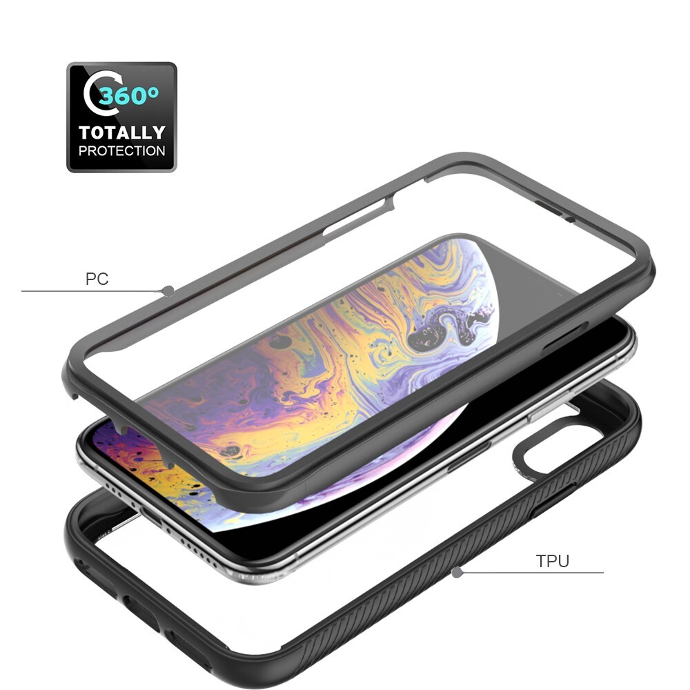 iPhone X/XS Mobilcover Full Protection, Sort