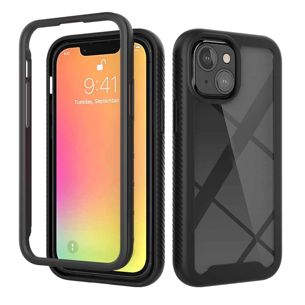 iPhone 13 Mini Stødsikkert mobilcover med beskyttelsesramme Sort