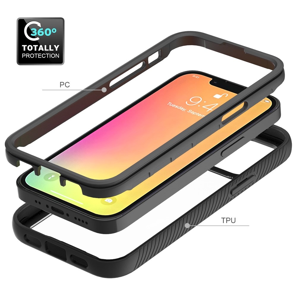 iPhone 13 Mini Mobilcover med beskyttelsesramme, Sort