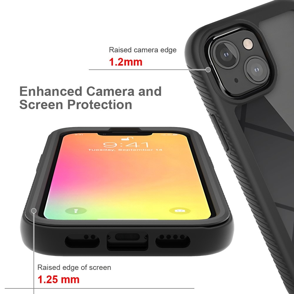 iPhone 13 Mini Mobilcover med beskyttelsesramme, Sort