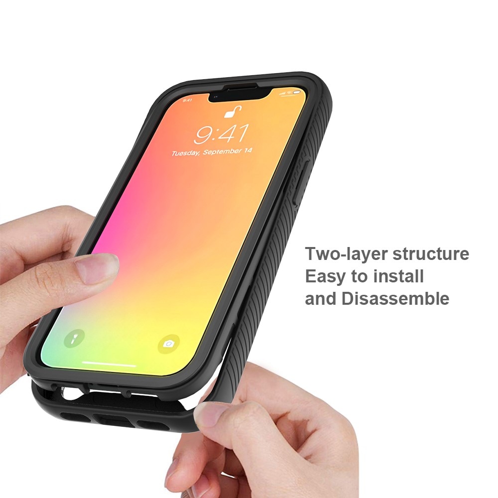 iPhone 13 Mini Mobilcover med beskyttelsesramme, Sort