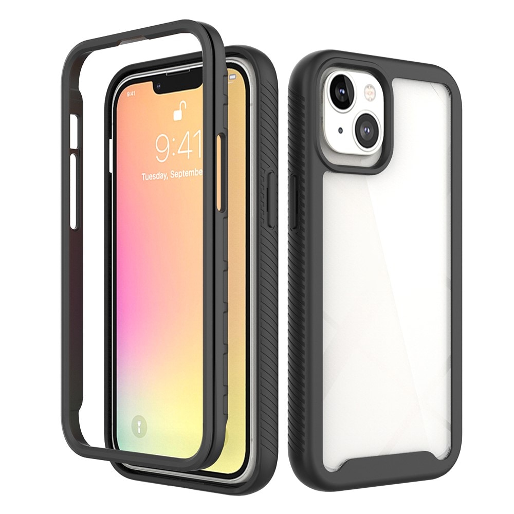 iPhone 13 Stødsikkert mobilcover med beskyttelsesramme Sort