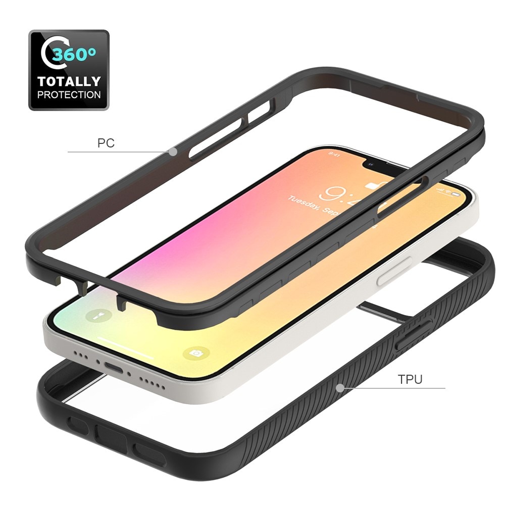 iPhone 13 Mobilcover med beskyttelsesramme, Sort