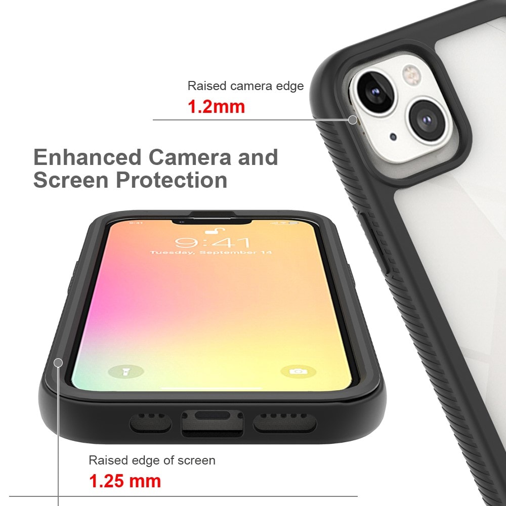 iPhone 13 Mobilcover med beskyttelsesramme, Sort