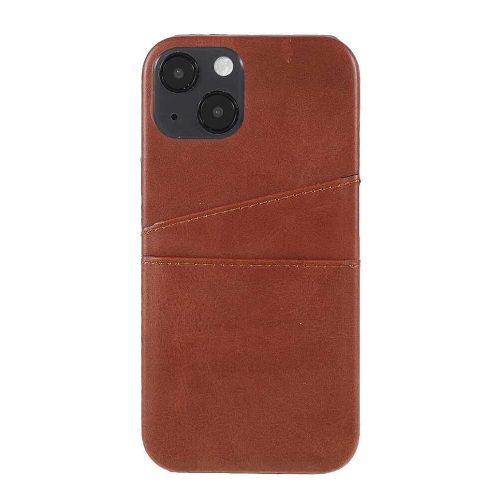 iPhone 13 Smart cover med 2 kortholdere, Brun