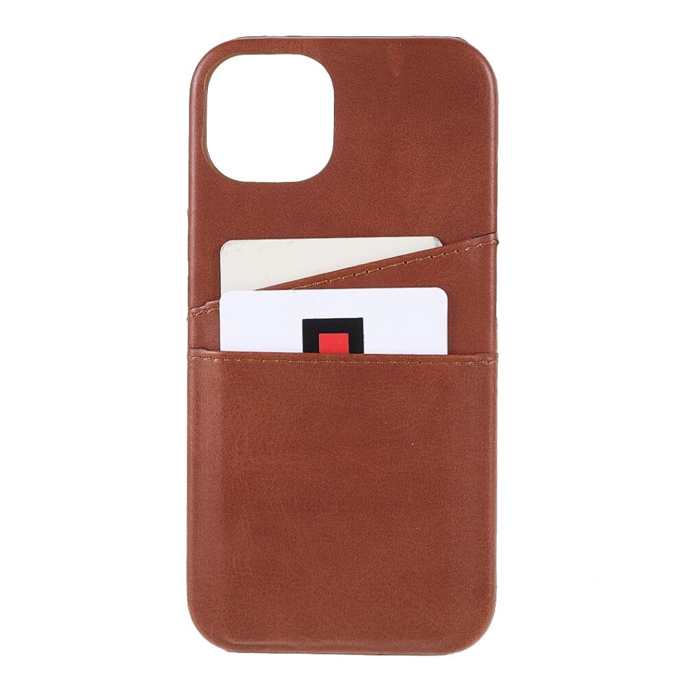 iPhone 13 Mini Smart cover med 2 kortholdere, Brun