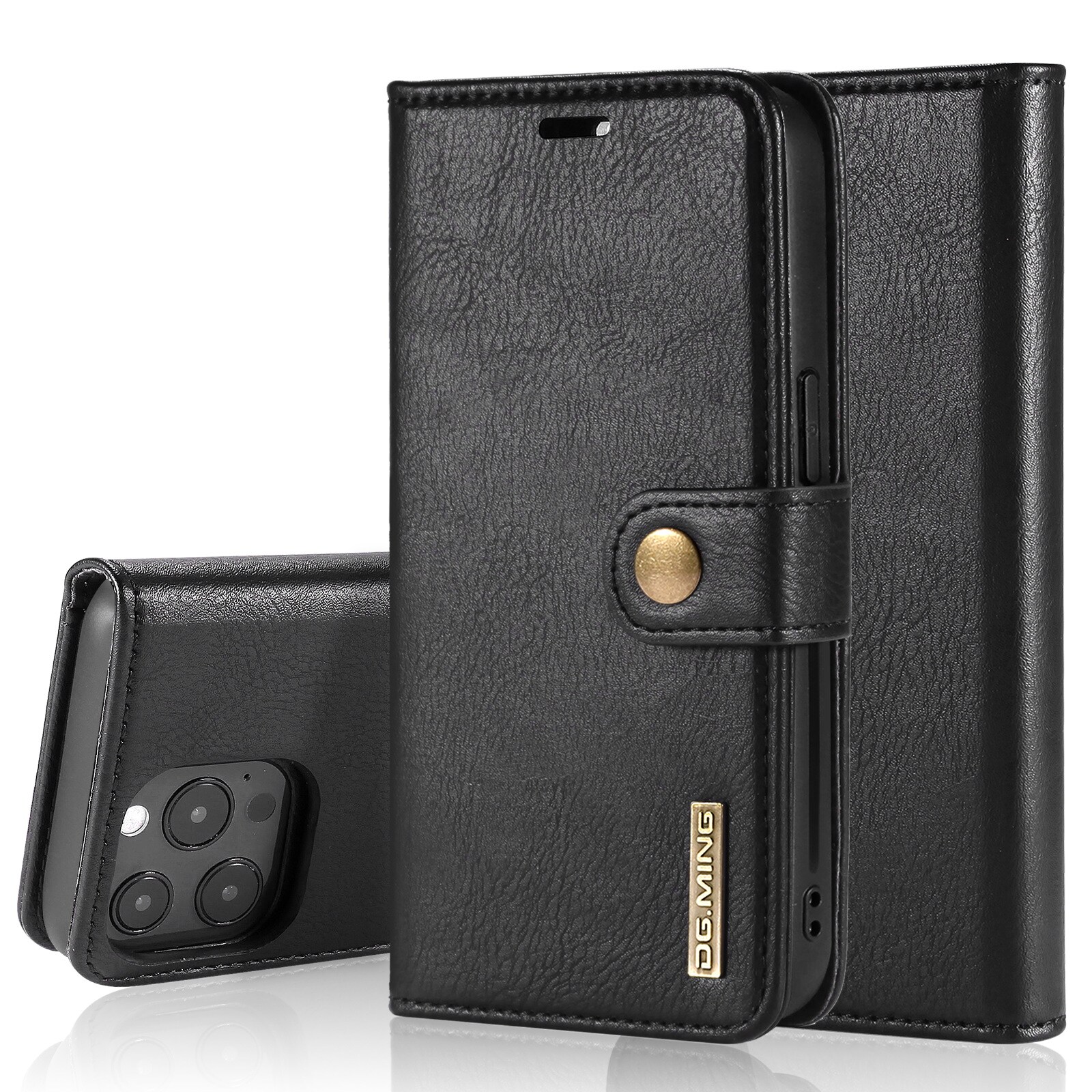 iPhone 13 Pro Max Pungetui med aftageligt cover, Black