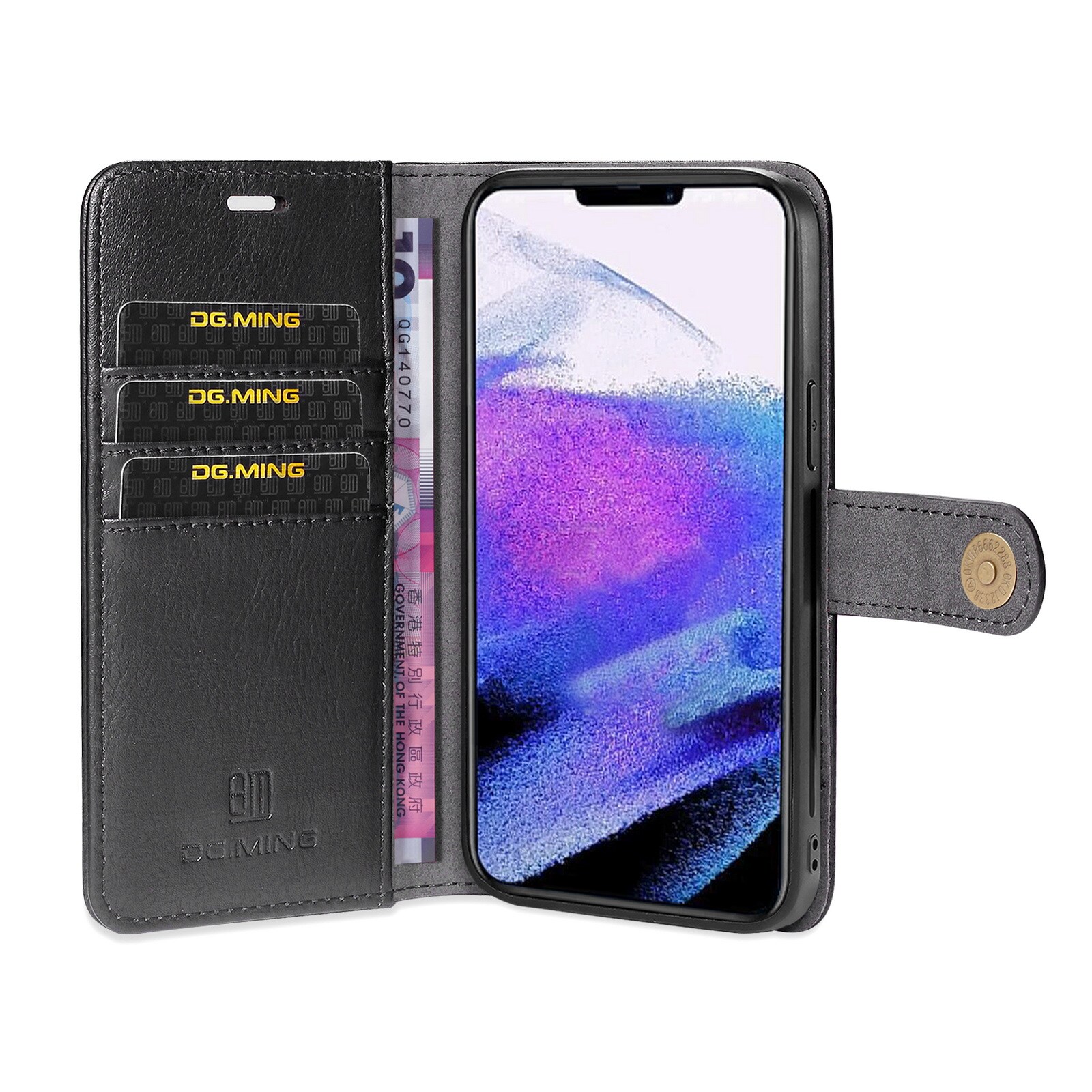 iPhone 13 Pro Pungetui med aftageligt cover, Black