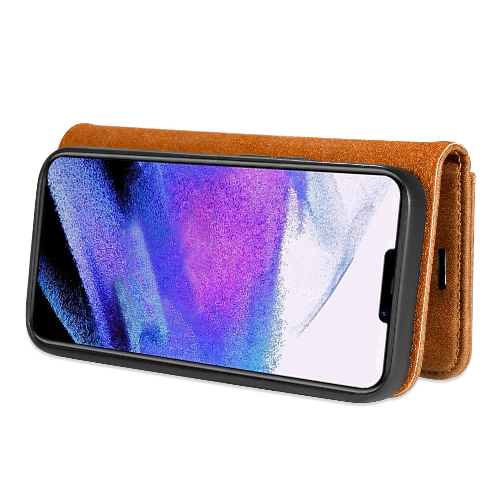 iPhone 13 Pro Max Pungetui med aftageligt cover, Cognac