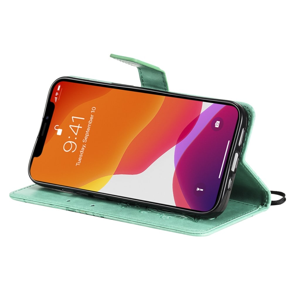 iPhone 13 Mobiletui med sommerfugle, Grøn