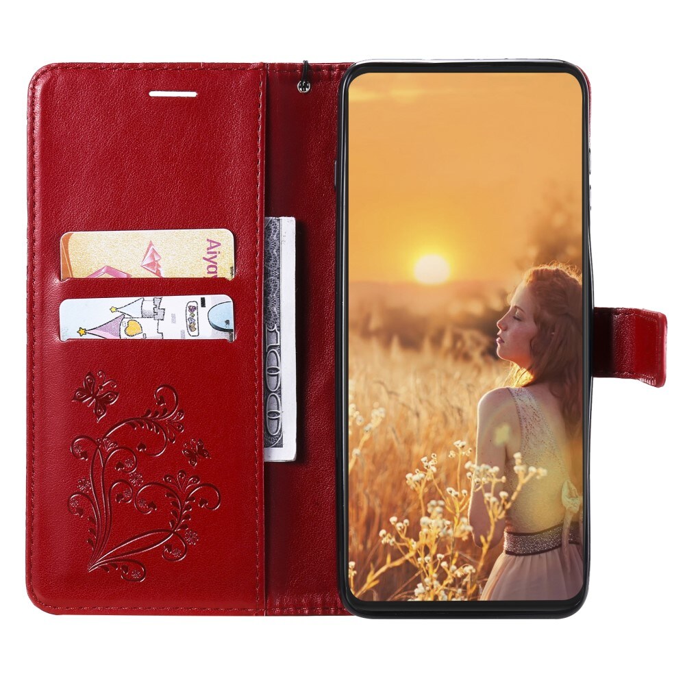 iPhone 13 Mini Mobiletui med sommerfugle, Rød