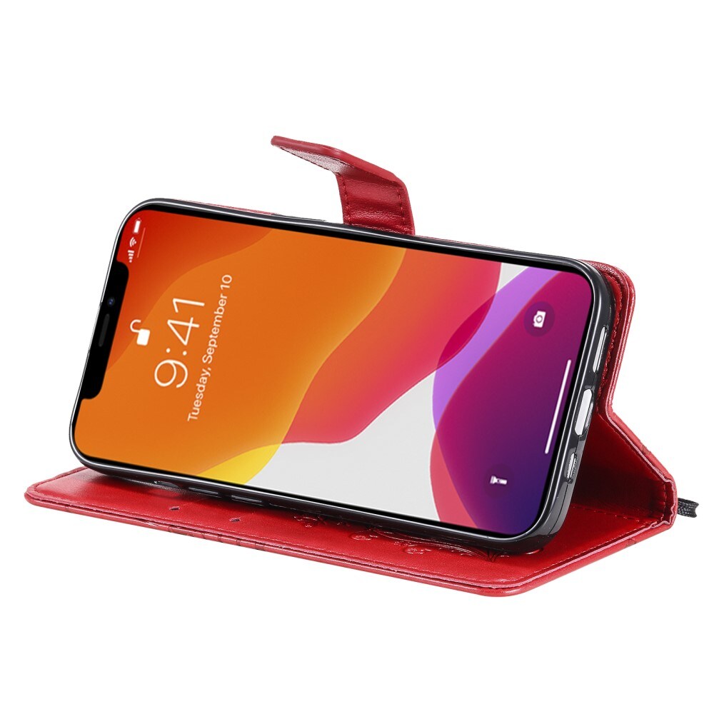 iPhone 13 Mini Mobiletui med sommerfugle, Rød