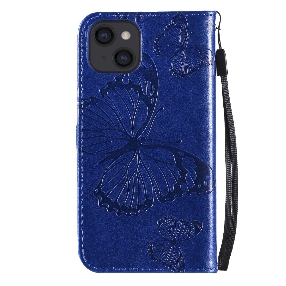 iPhone 13 Mini Mobiletui med sommerfugle, Blå