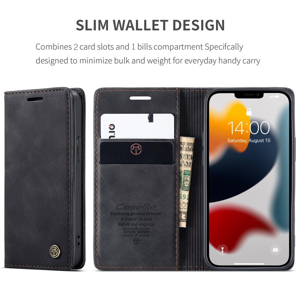 iPhone 13 Mini Slankt pungetui, Sort