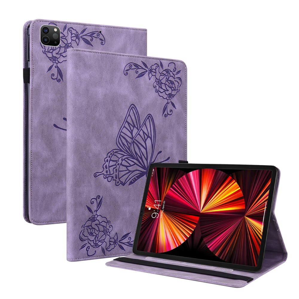 Apple iPad Pro 11 4th Gen (2022) Etui med sommerfugle, Lilla