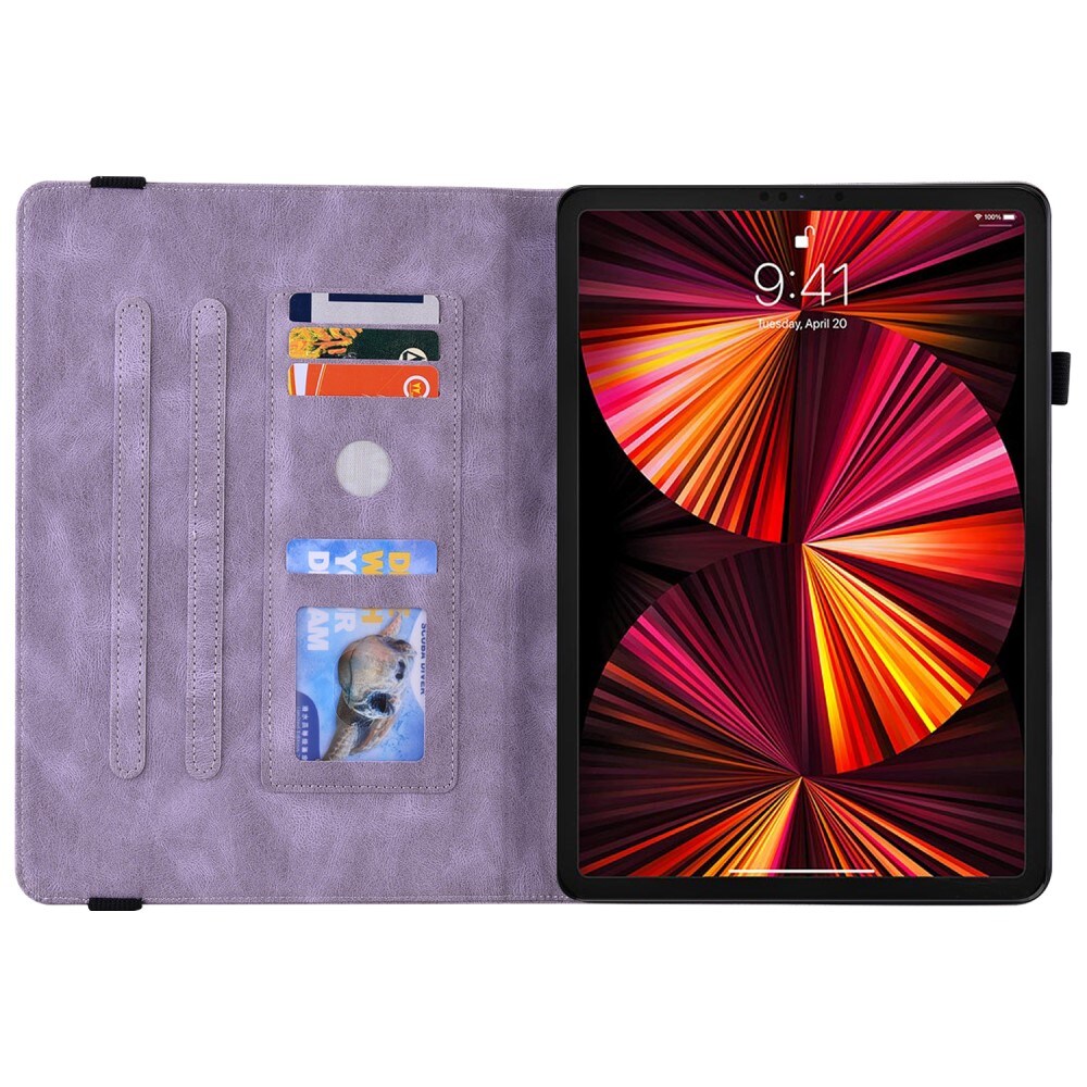 Apple iPad Pro 11 3rd Gen (2021) Etui med sommerfugle, Lilla