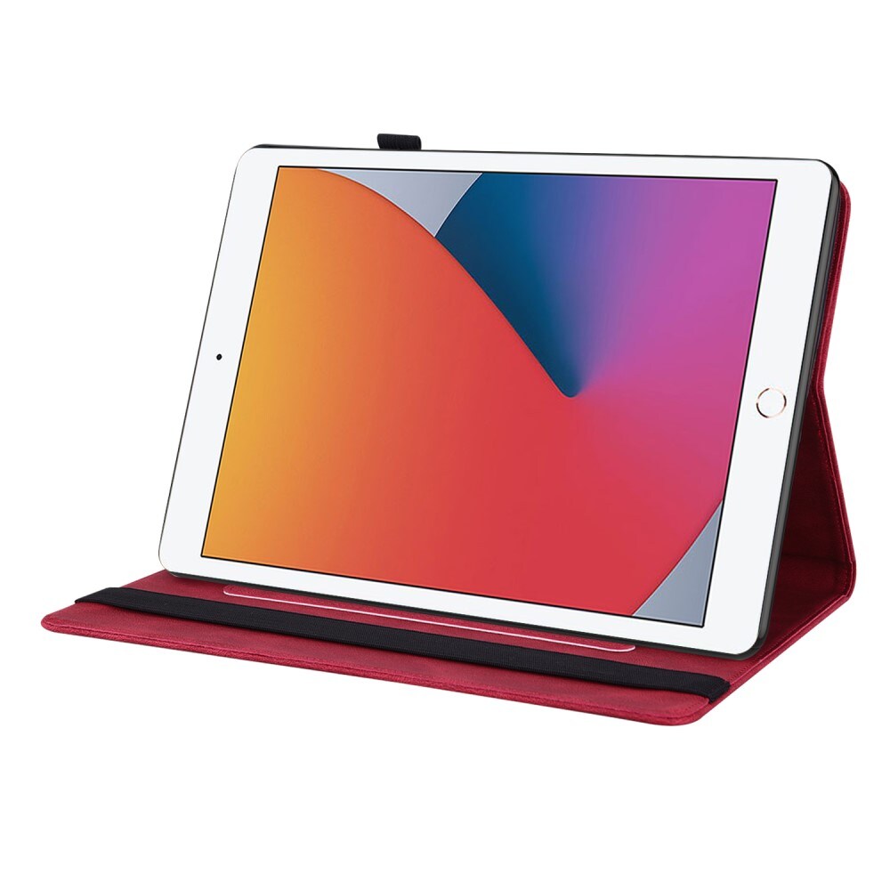 Apple iPad 10.2 9th Gen (2021) Etui med sommerfugle, Rød