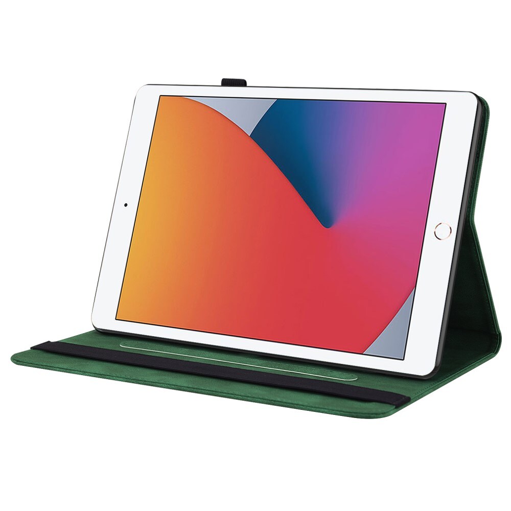 Apple iPad 10.2 9th Gen (2021) Etui med sommerfugle, Grøn