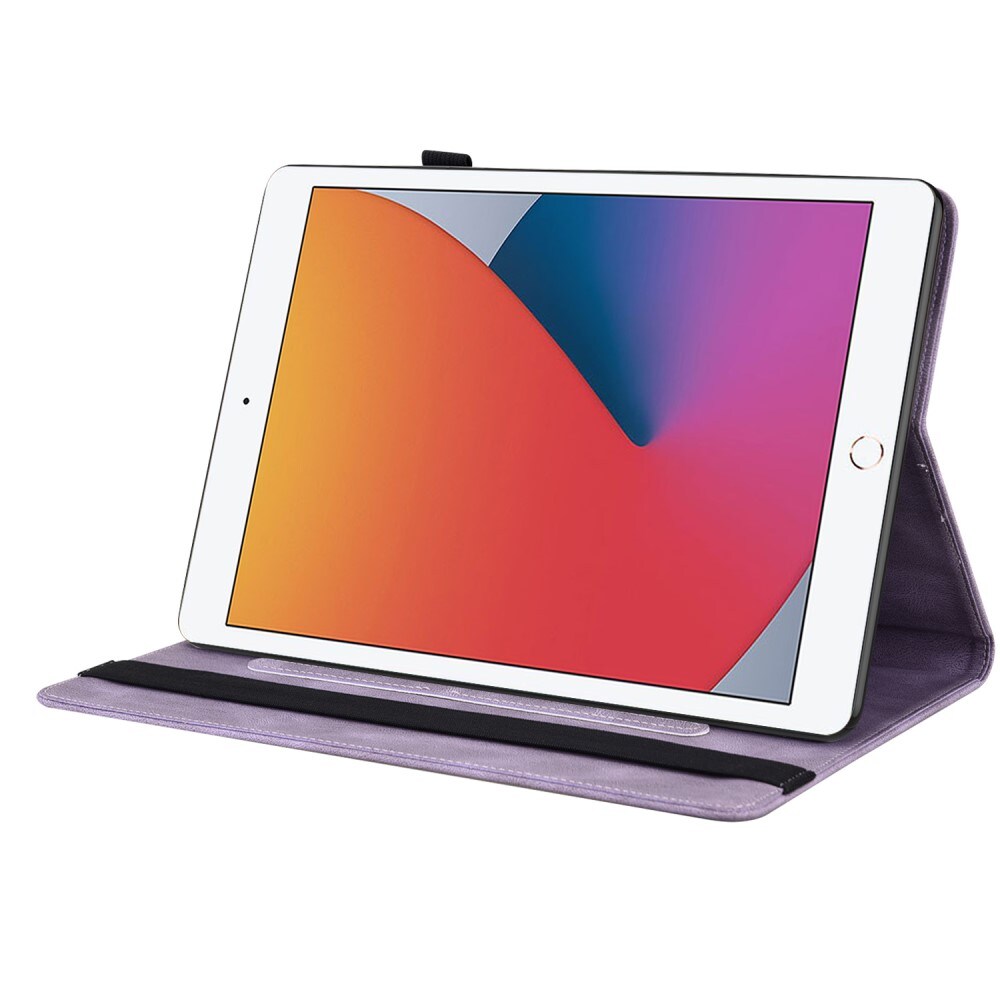Apple iPad 10.2 9th Gen (2021) Etui med sommerfugle, Lilla