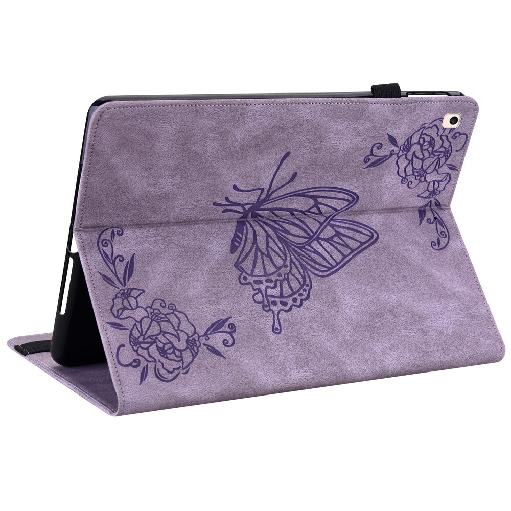 Apple iPad 10.2 9th Gen (2021) Etui med sommerfugle, Lilla