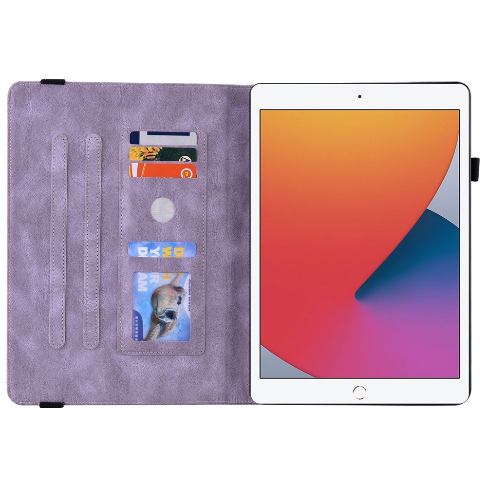 Apple iPad 10.2 9th Gen (2021) Etui med sommerfugle, Lilla