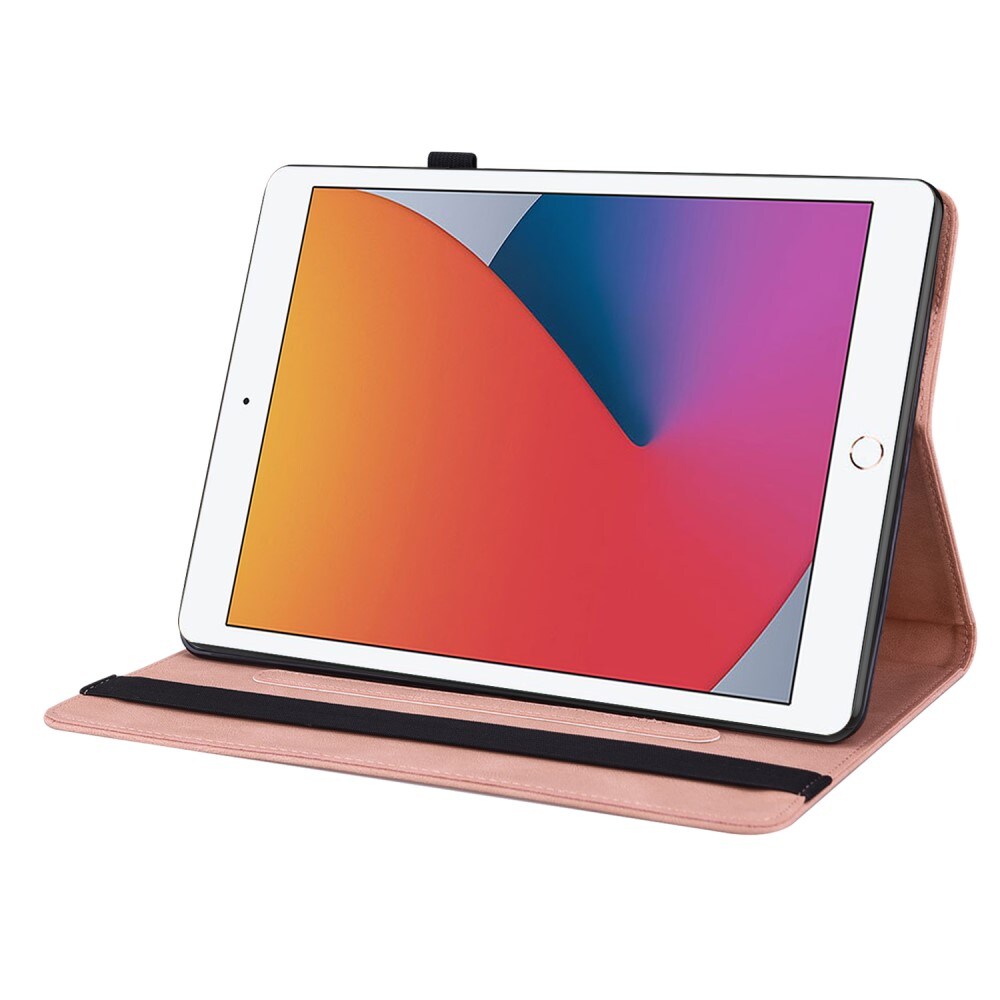 Apple iPad 10.2 9th Gen (2021) Etui med sommerfugle, Lyserød