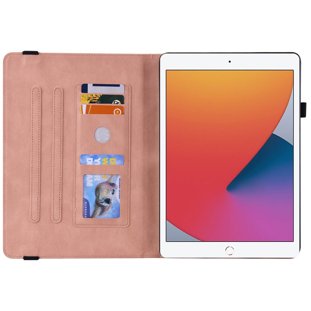 Apple iPad 10.2 9th Gen (2021) Etui med sommerfugle, Lyserød